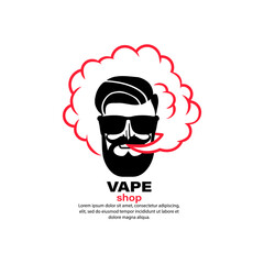 Vape shop banner. Electronic cigarette. Vaping. Smoking. Vector on isolated white background. EPS 10