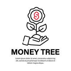 Money tree icon. Success business. Growing economy concept. Vector on isolated white background. EPS 10