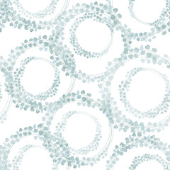 Mint watercolor eucalyptus pattern fo wedding card or wallpaper. vintage rustic seamless pattern. white Background