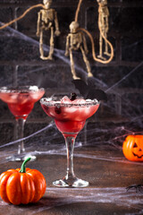 Halloweens spooky drink with blackberry
