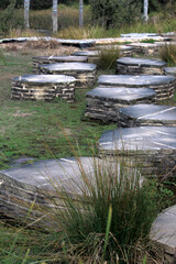 Raised giant stepping stones encourage people to explore the Sydney Park’s wetlands