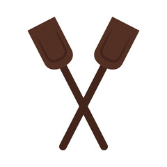two oars icon, flat style