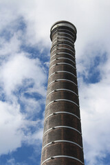Chimney stack with external bracing for the obsolete brick kilns. Sydney