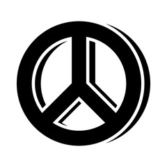 peace symbol icon, silhouette style