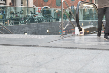 Entrance to the metro station of a European old city