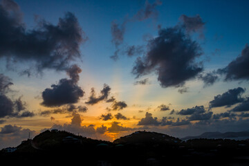 Sunset over Chocolate Hole in St John of the US Virgin Islands