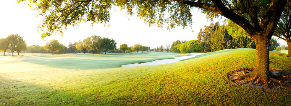 Scenic view of landscape of golf course