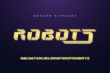 Elegant gold alphabet font set. Typography modern style display font. Premium Vector