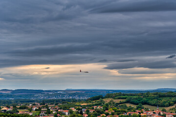 Remote control aircraft in the french countryside