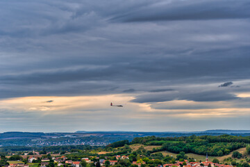 Remote control aircraft in the french countryside