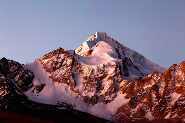 View of snow covered mountains against sky