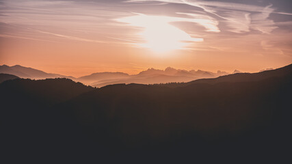 sunrise in the mountains