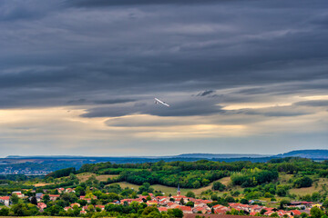 Remote control aircraft in the french countryside