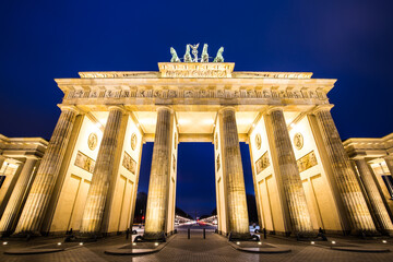 View of Brandenburg Gate against sky at night