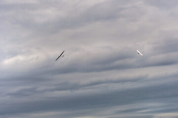 Remote control aircraft in the french countryside