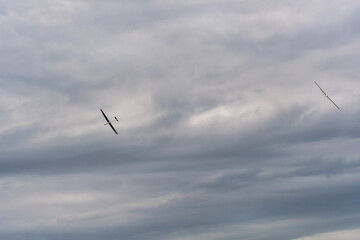 Remote control aircraft in the french countryside