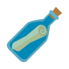 message in a bottle icon, flat style