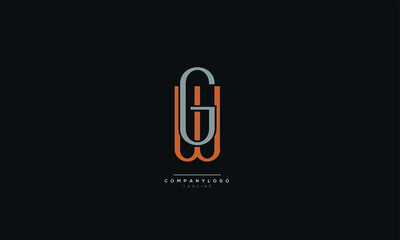 GW or WG Letter Business Logo Design Alphabet Icon Vector Monogram