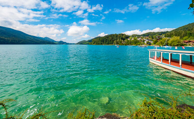 Fuschlsee, Salzburger Land, Österreich, an einem Sommertag 