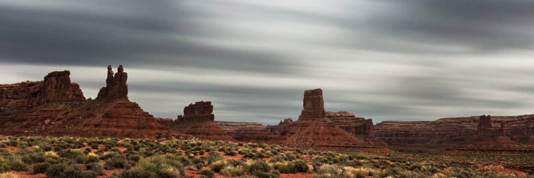 Long exposure clouds passing over Bears Ears National Monument