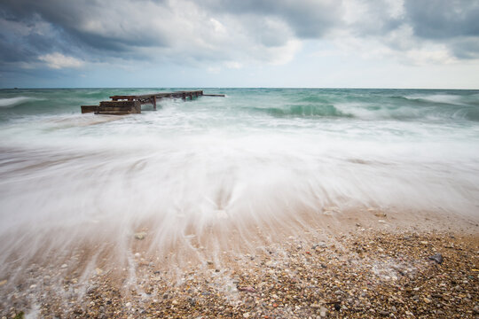 View of Adriatic Sea against cloudy sky