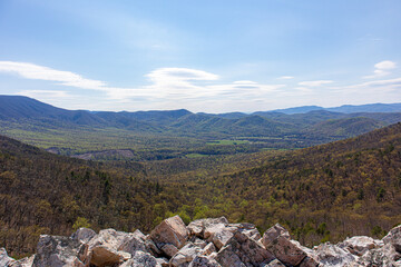 mountain landscape with blue sky and clouds