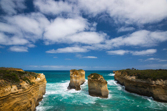 Scenic view of Lorch Ard Gorge along Great Ocean Road in Australia