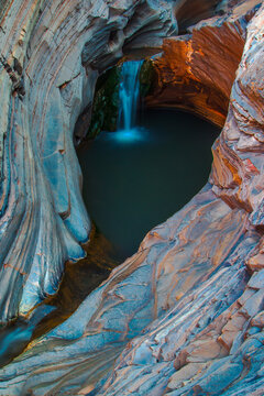 Scenic view of waterfall