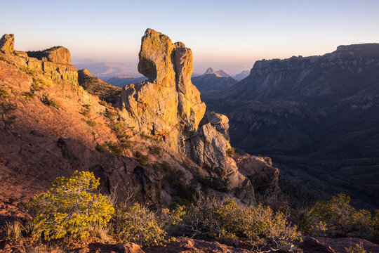 View of mountains in Big Bend National Park during sunset