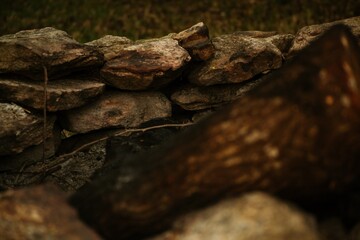 Wood and rocks