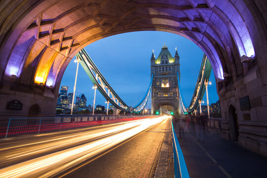 View of Tower Bridge at dusk