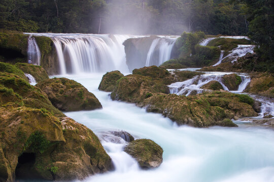 Scenic view of Las Nubes waterfall