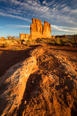 Scenic view of The Organ in Arches National Park