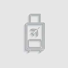 paper travel suitcase icon. luggage icon vceot