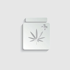 paper medical marijuana or cannabis leaf icon