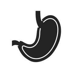 Gastroenterology black glyph icon. Stomach line color icon. Human organ concept. Sign for web page, mobile app, button, logo. Vector isolated element