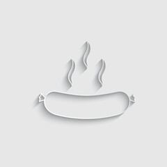 paper sausage icon vector food template symbol
