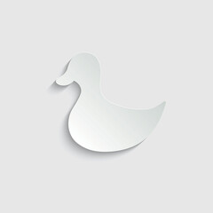 Obraz na płótnie Canvas paper duck icvon vector baby symbol