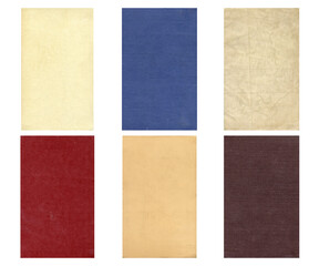 Old paper textures set. Blank old pages with rough faded surface. Perfect for background and vintage style design. Empty place for text.