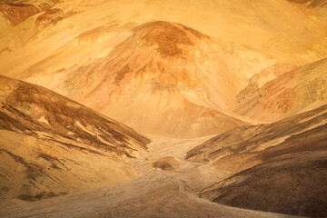 Scenic view of Death Valley's Amargosa Range during sunset