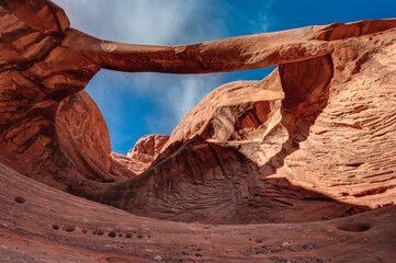 Low angle view of Ring Arch in Arches National Park