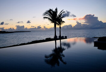 Scenic view of infinity pool and Caribbean Sea from Four Seasons Hotel