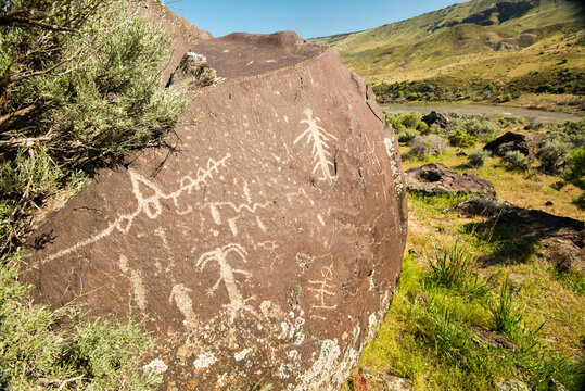 View of Petroglyph on rock