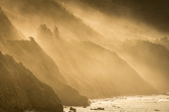 Big Sur Coast With Highway 1 Surrounded By Fog