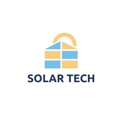 Solar Tech Logo Vector Simple Modern