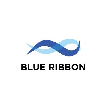 Blue Ribbon Logo Vector Technolo