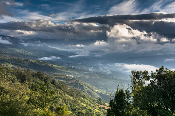 beautiful cloudy landscape in the mountains