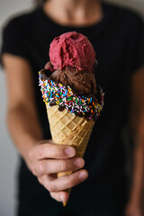 gourmet ice cream cone.