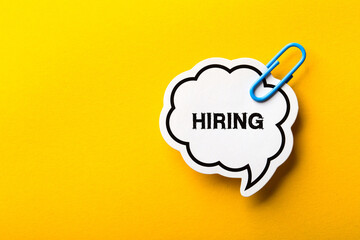 Hiring Business Concept On Yellow Background