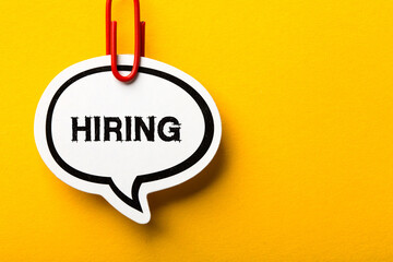 Hiring Business Concept On Yellow Background